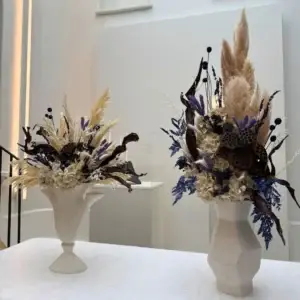 Vases Giacometti fleuris par l'Ecole Nationale des Fleuristes